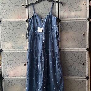 American Eagle V-Neck Side Tie Midi Dress